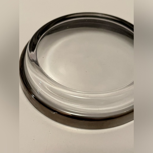 Set of 4 vintage MCM silver and crystal coasters. - Picture 3 of 8